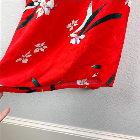 Cotton On Off Shoulder Red Floral Jumpsuit G323 - Picture 4 of 8